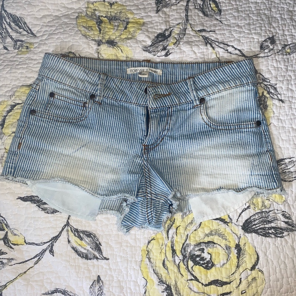 Forever 21 Blue Striped Women's Shorts